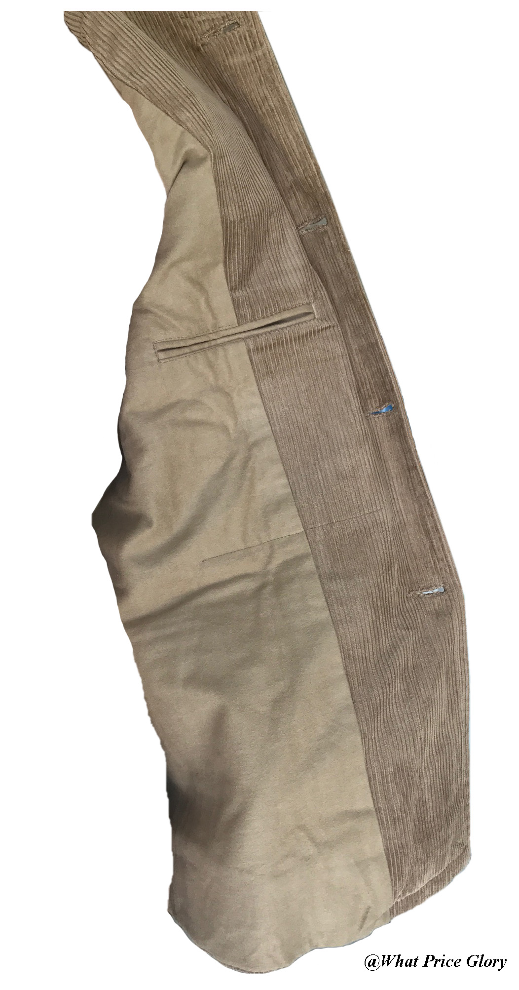 Khaki Cotton Corduroy Norfolk Jacket - Size 50L | What Price Glory